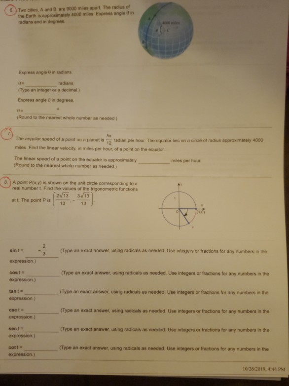 Solved 6.) Two Cities A and B. are 9000 miles apart. The