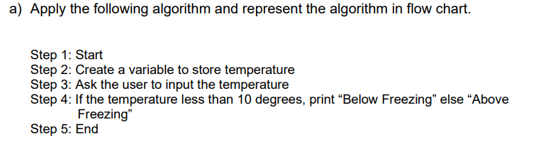 Solved a) Apply the following algorithm and represent the | Chegg.com
