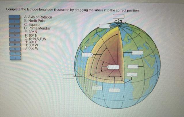 Solved Complete the latitude longitude illustration by | Chegg.com