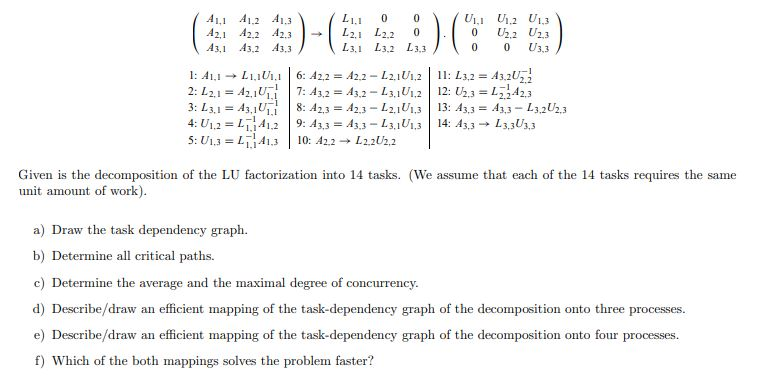 3. Given is the decomposition of the LU factorization | Chegg.com