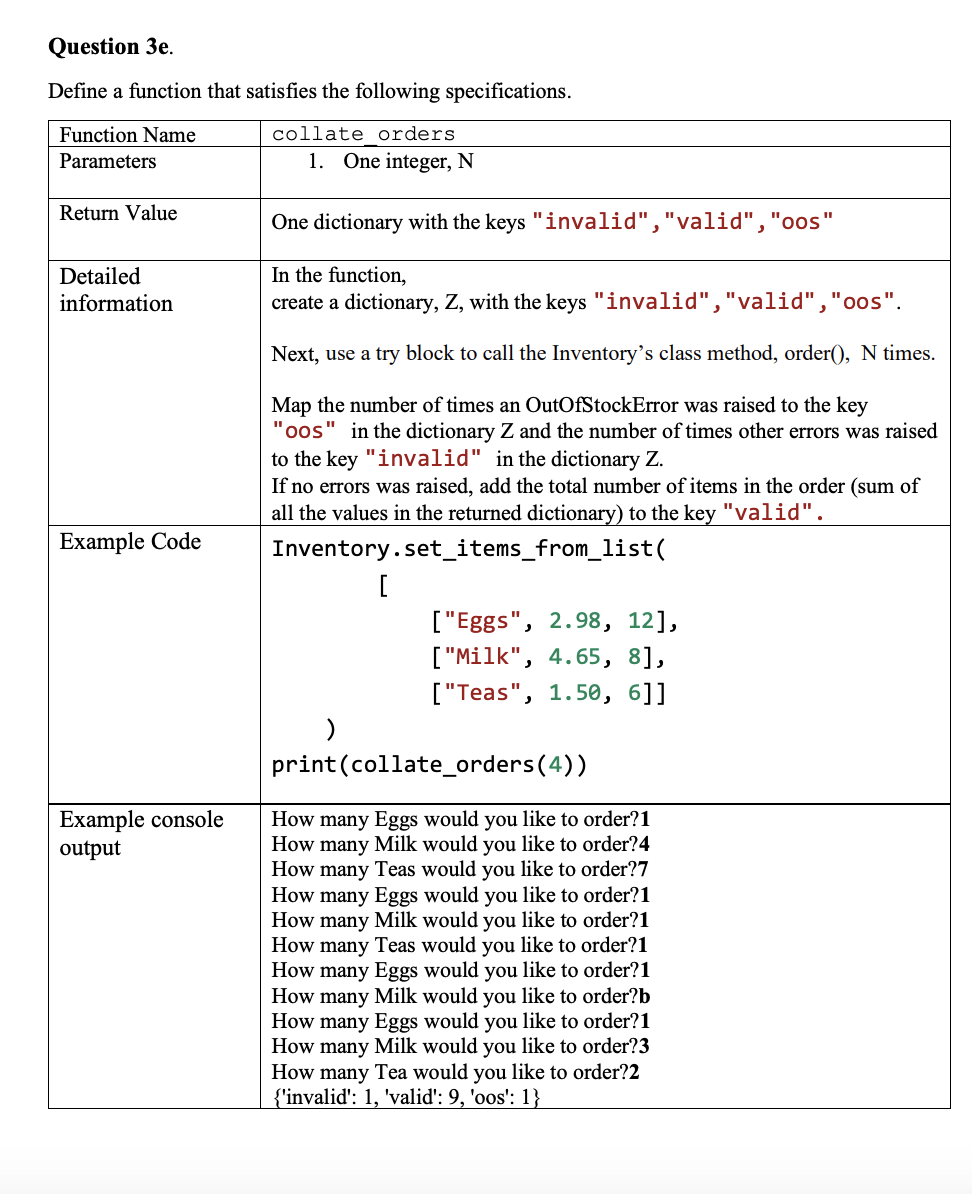 Solved Question 3e. Define a function that satisfies the | Chegg.com