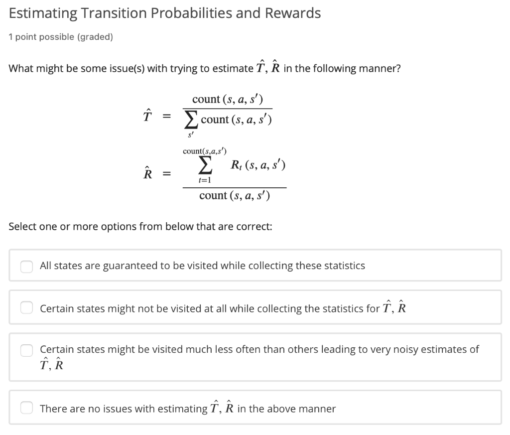 Solved Model Free Vs Model Based Approaches 1 Point Possi Chegg Com