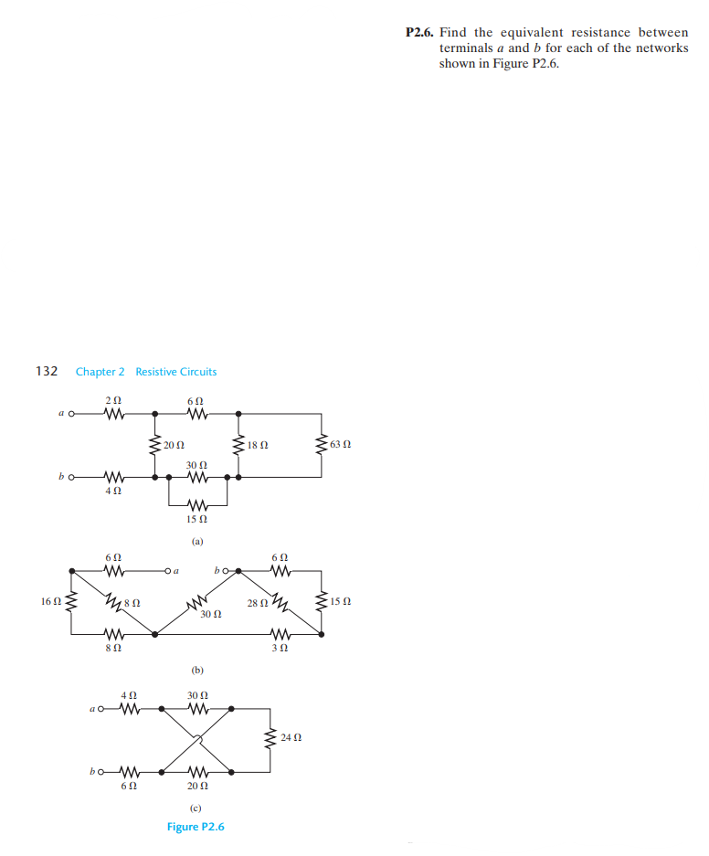 Solved P2.6. Find The Equivalent Resistance Between | Chegg.com