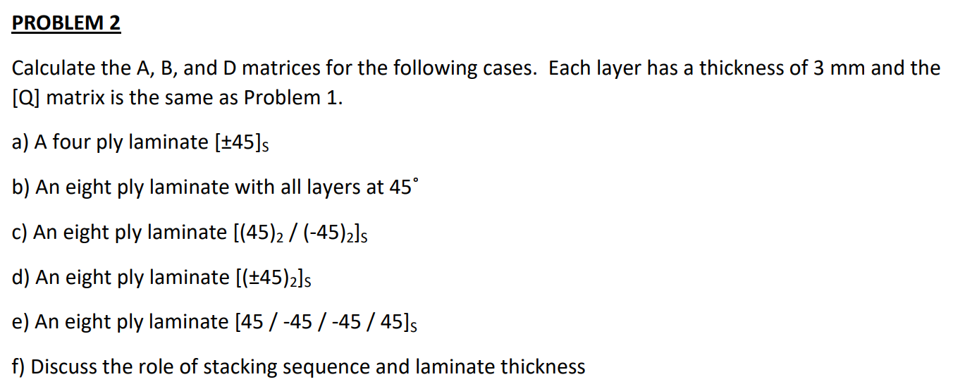 Solved PROBLEM 1 A) Calculate The A, B, And D Matrices For A | Chegg.com