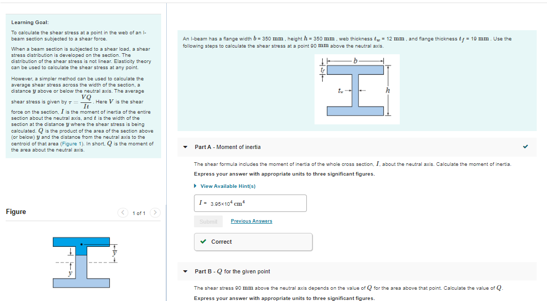 Solved Learning Goal: To calculate the shear stress at a | Chegg.com
