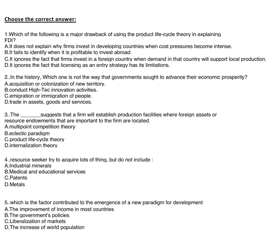 product life cycle theory of fdi
