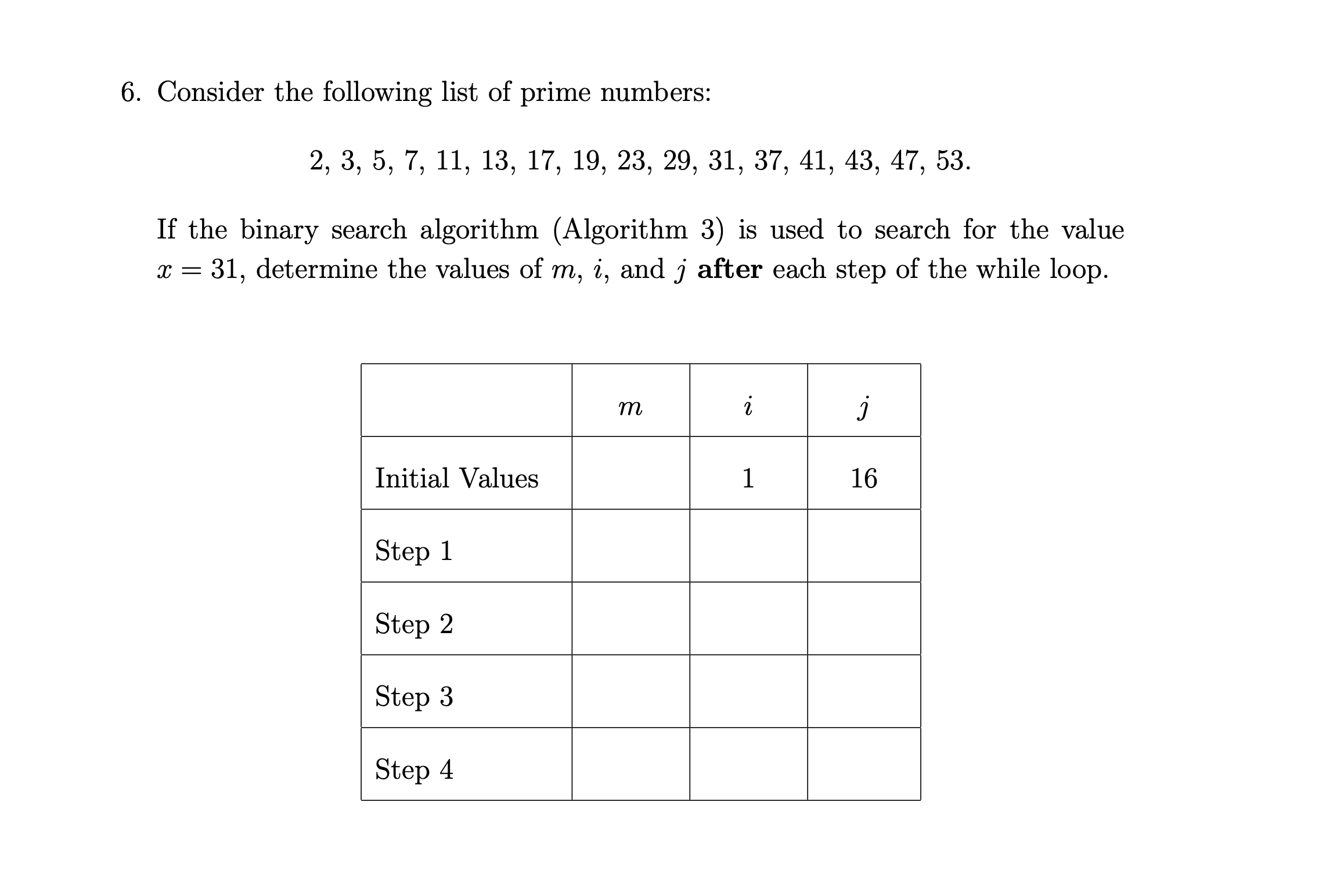 Solved 6. Consider The Following List Of Prime Numbers:2, 3, | Chegg.com