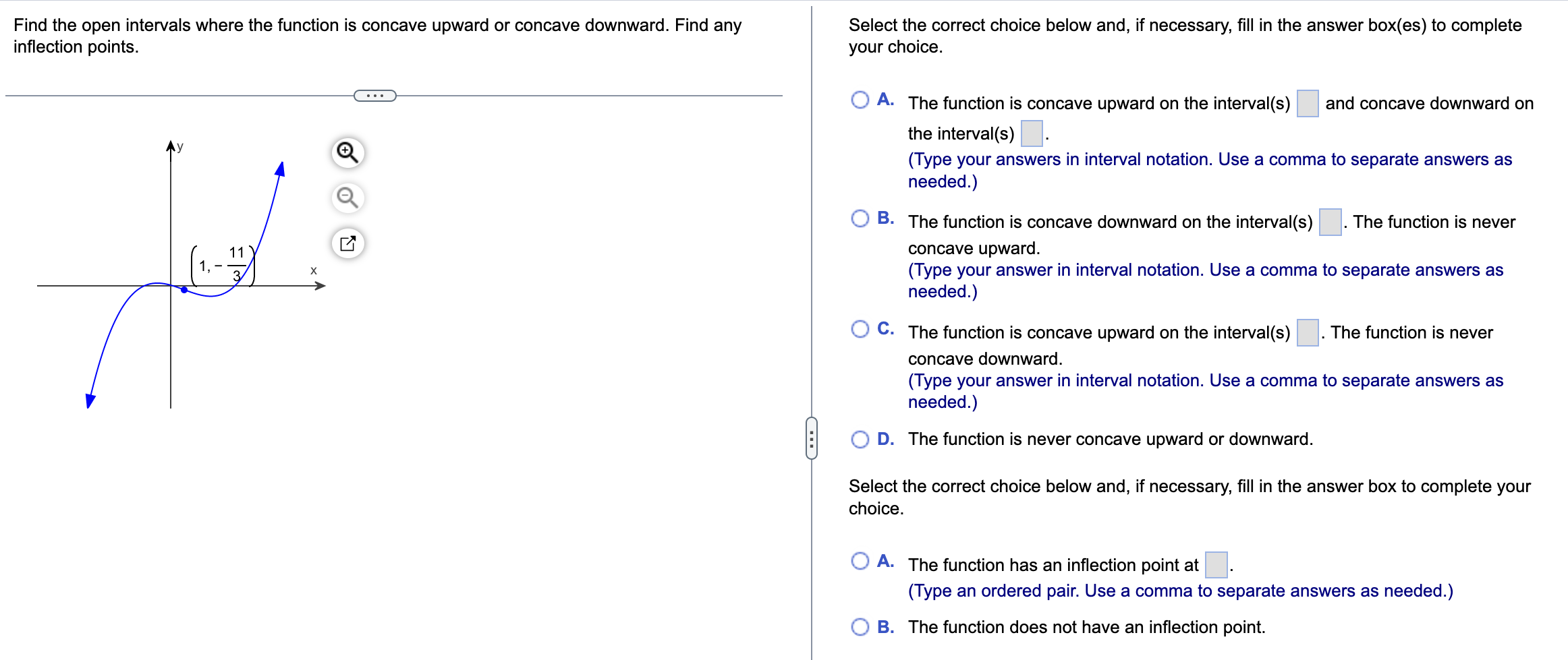 Solved Find the open intervals where the function is concave | Chegg.com
