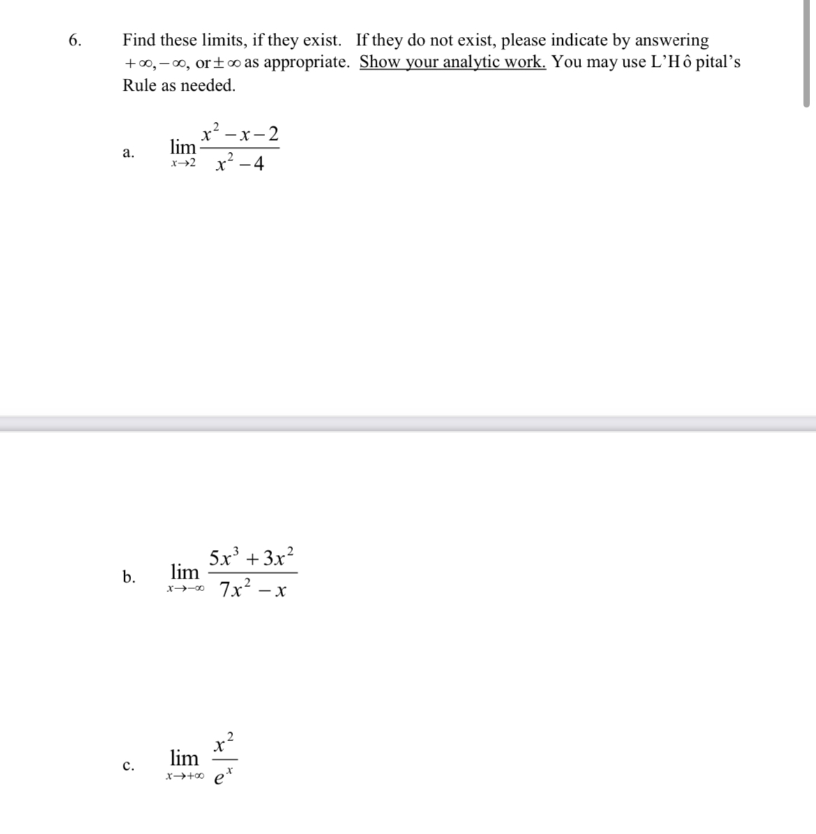 Solved Find these limits, if they exist. If they do not | Chegg.com