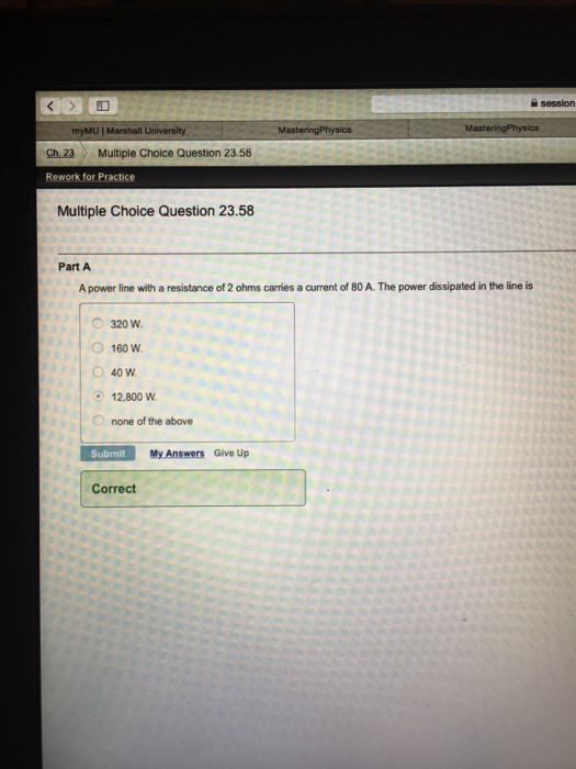 Solved session Ch. 23 Multiple Choice Question 23.58 Rework | Chegg.com