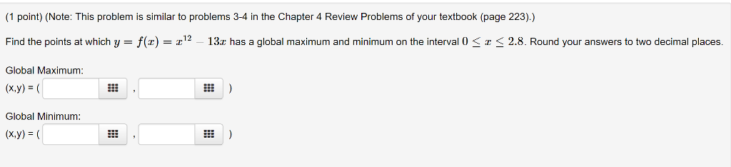 Solved (1 point) (Note: This problem is similar to problems | Chegg.com
