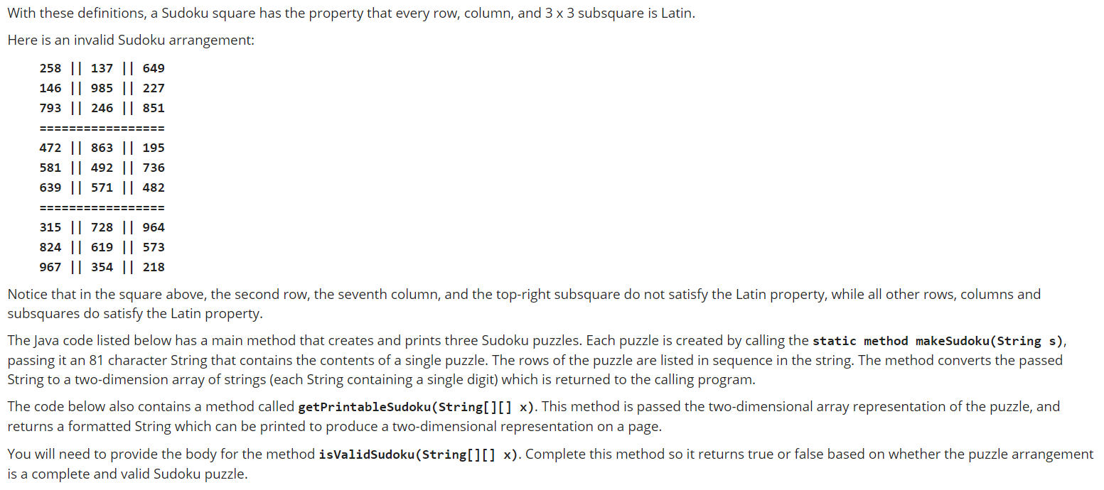 Solved The Universal Sudoku Puzzle in the newspaper provides