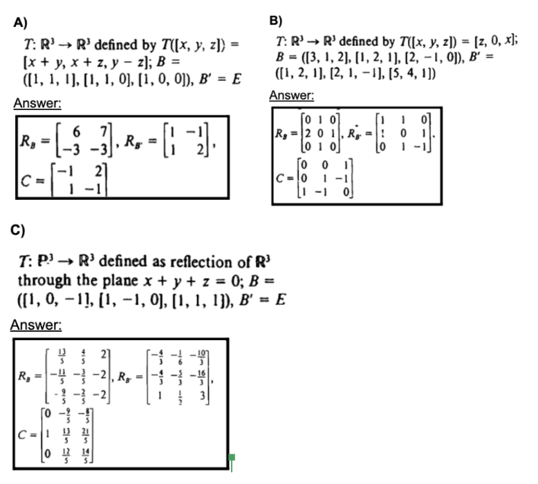 Solved 1. Find The Matrix Representations RB And RB' And An | Chegg.com