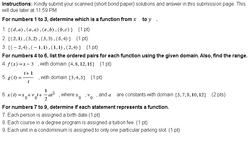 Solved Instructions: Kindly submit your scanned (short bond | Chegg.com