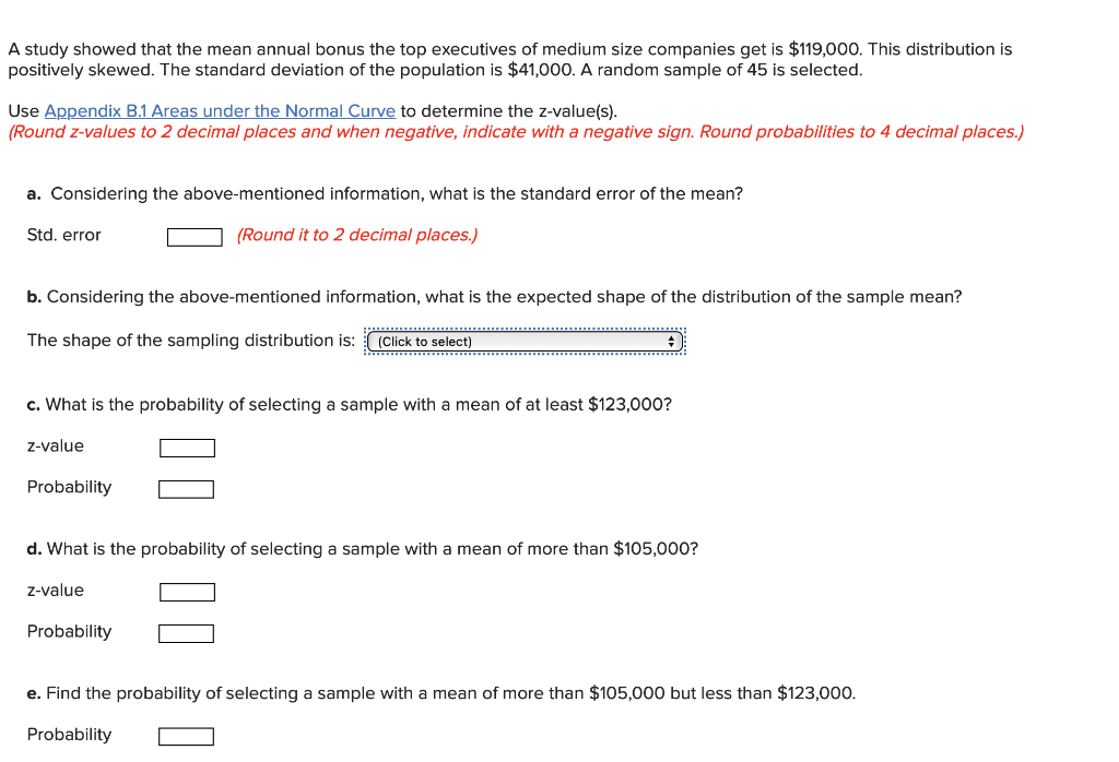 Solved A Study Showed That The Mean Annual Bonus The Top | Chegg.com