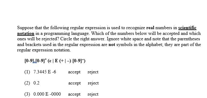 Solved Suppose that the following regular expression is used | Chegg.com