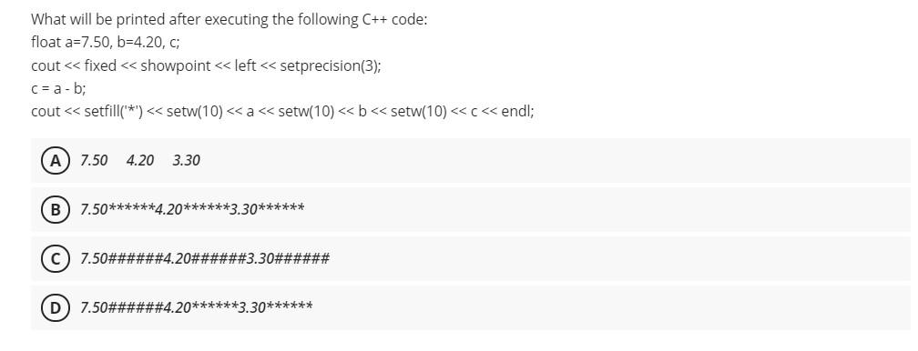Solved What will be printed after executing the following | Chegg.com