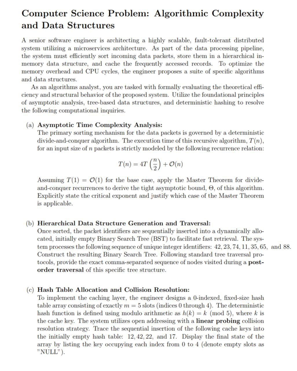 Solved Computer Science Problem: Algorithmic Complexity and | Chegg.com