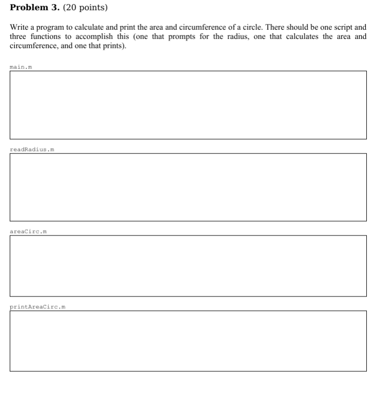 Solved Problem 3. (20 points) Write a program to calculate | Chegg.com