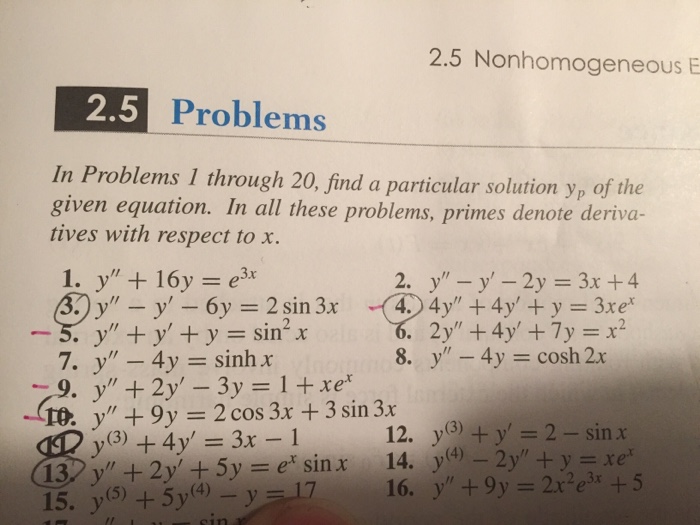 Solved How Do You Find The Particular Solution To These | Chegg.com