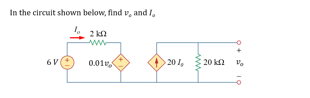 Solved In the circuit shown below, find v. and l. 1, 2 kΩ O | Chegg.com