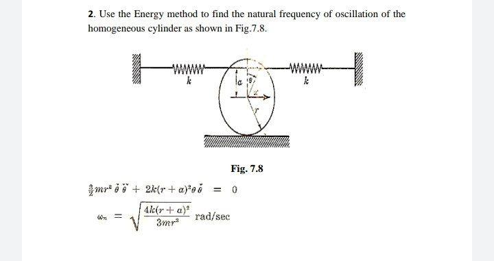 Solved 2. Use the Energy method to find the natural | Chegg.com