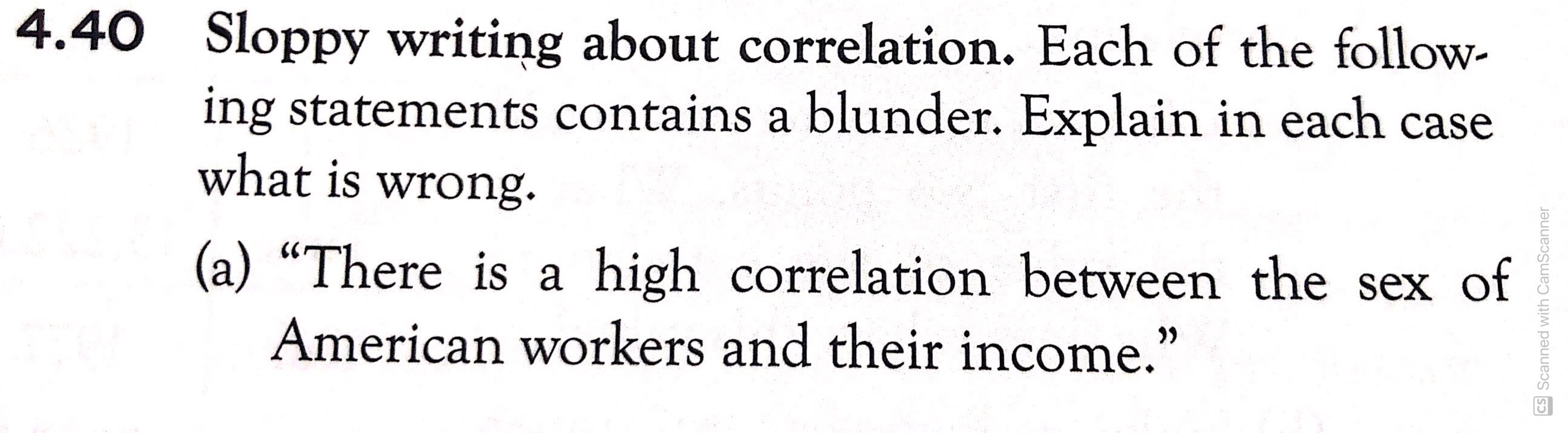 Solved 4.40 Sloppy writing about correlation. Each of the | Chegg.com