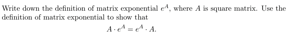 definition of matrix exponential