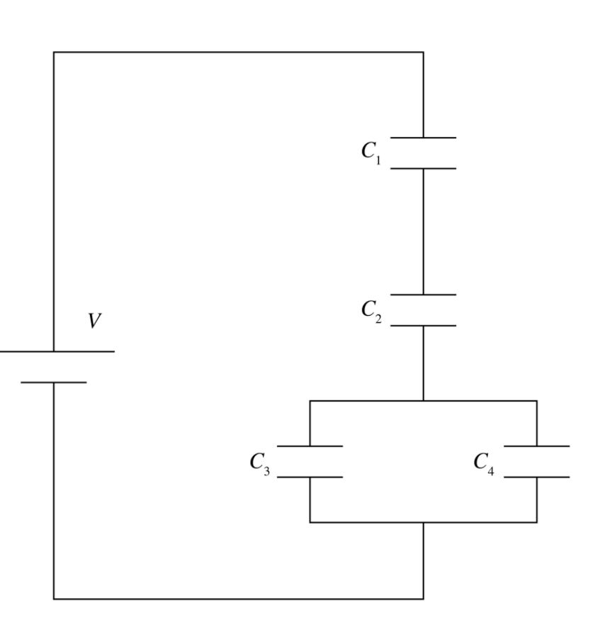 Solved Four Capacitors Are Arranged In The Circuit Shown In Chegg Com