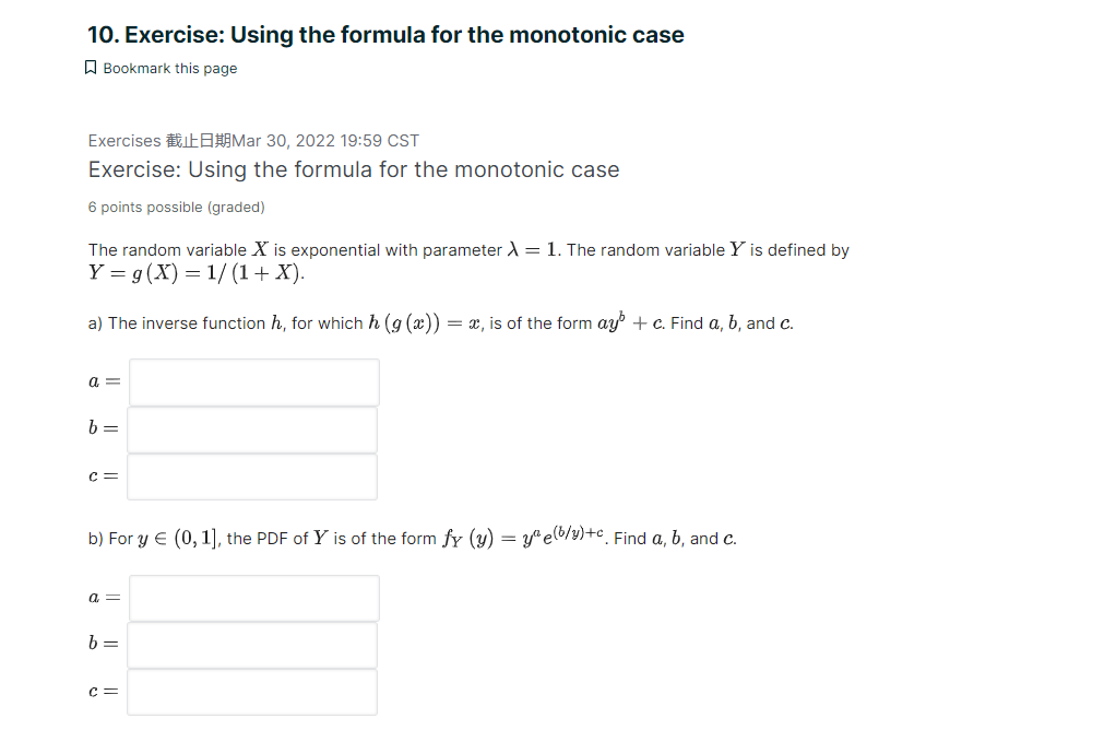 Solved 10. Exercise: Using the formula for the monotonic | Chegg.com