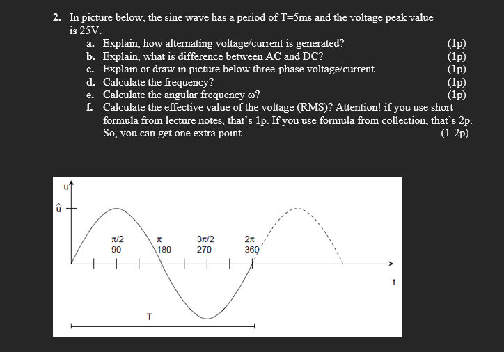 Solved 2. In Picture Below, The Sine Wave Has A Period Of | Chegg.com