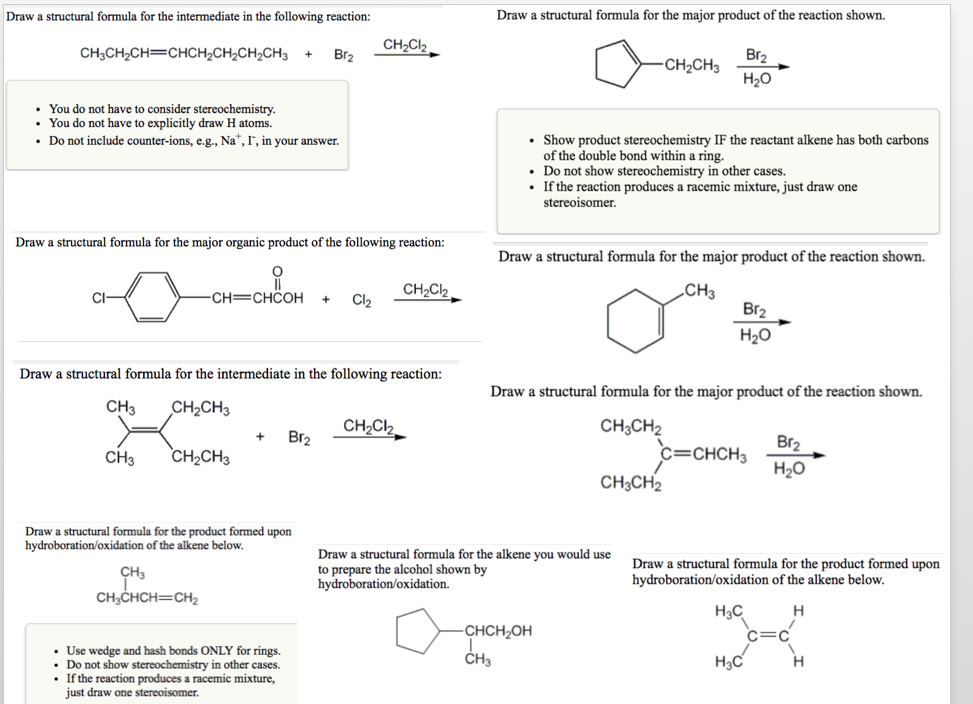 Solved Draw a structural formula for the intermediate in the | Chegg.com