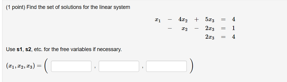 Solved (1 point) Determine which of the following sets of | Chegg.com