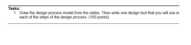 Solved Tasks: 1. Draw the design process model from the | Chegg.com