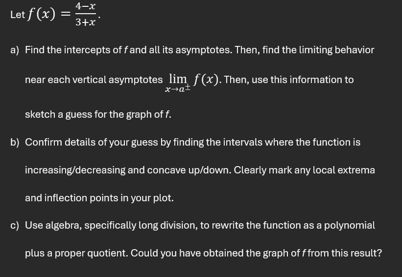 Solved Let F x 3 x4 x A Find The Intercepts Of F And All Chegg