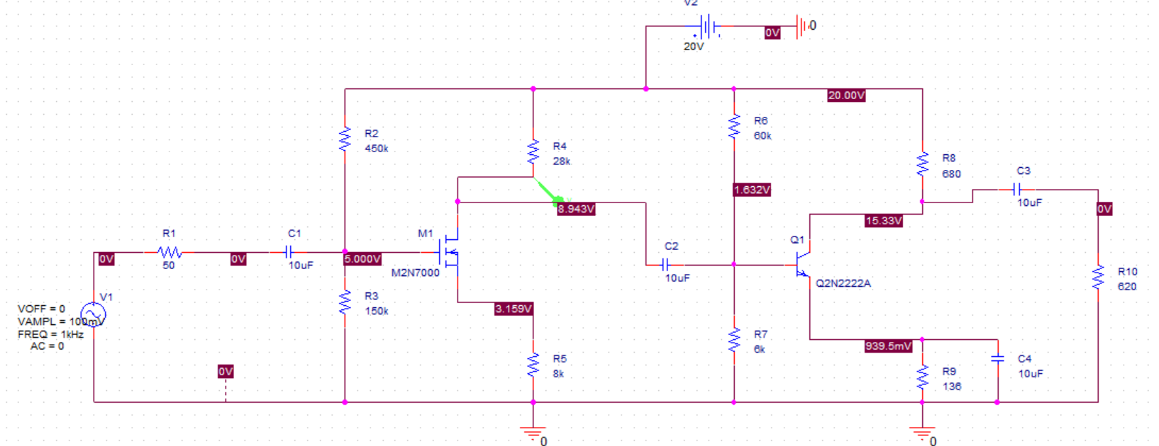 Calculate DC load line and Q point. Draw the
