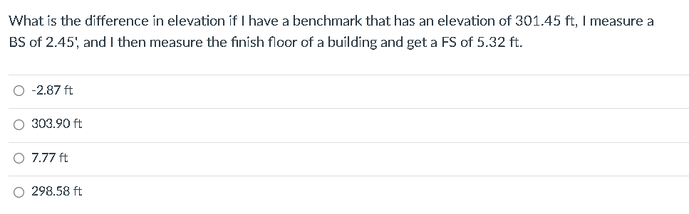 Solved What is the difference in elevation if I have a | Chegg.com