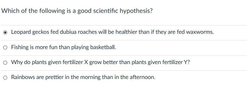 a good scientific hypothesis is quizlet