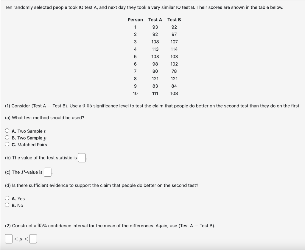 Solved Test The Claim That The Two Samples Described Below | Chegg.com