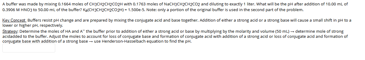 Solved A buffer was made by mixing 0.1664 moles of | Chegg.com