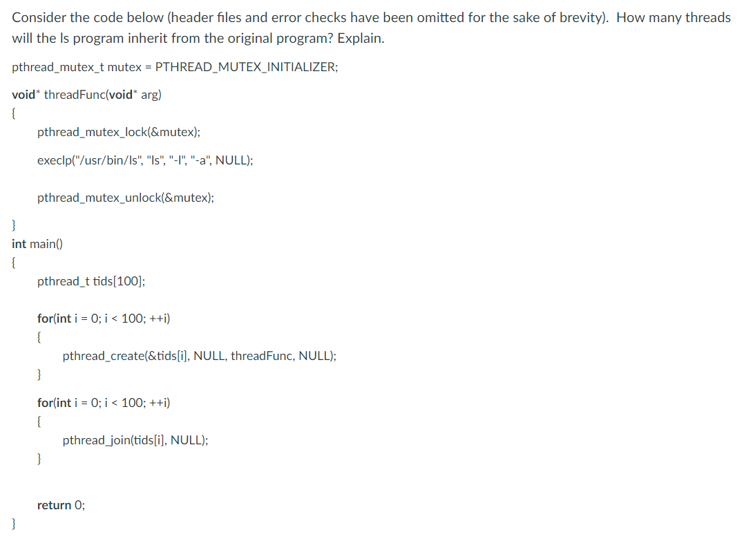 Solved Consider the code below (header files and error | Chegg.com