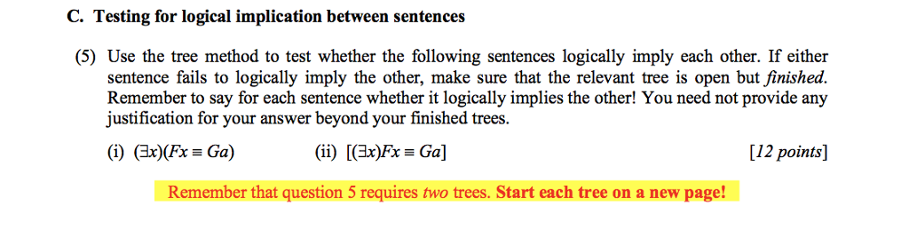 Trees for monadic predicate logic Formatting for | Chegg.com