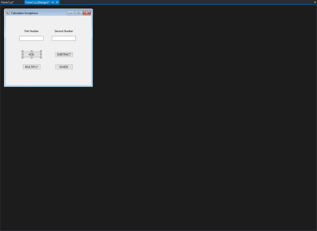 Solved Create a Window Form app that will accept two numbers | Chegg.com