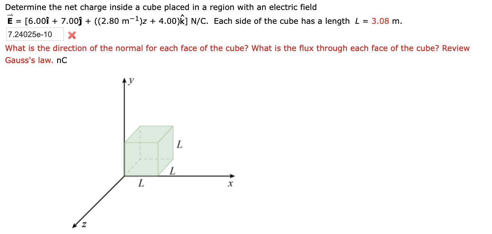Solved Determine The Net Charge Inside A Cube Placed In A Chegg Com