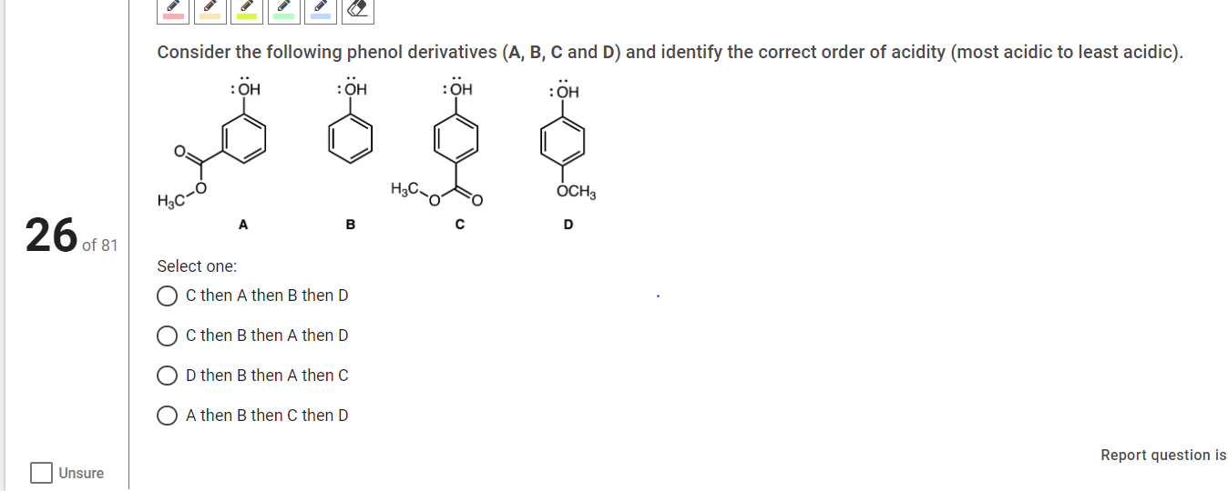 Solved Consider the following phenol derivatives (A, B, C