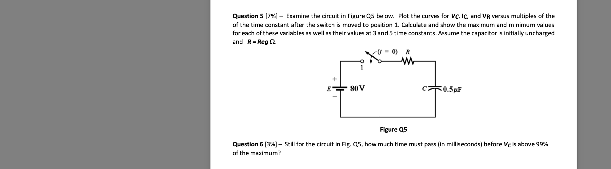 Solved Question 5 (7%] - Examine the circuit in Figure Q5 | Chegg.com