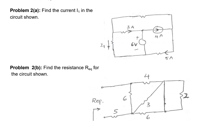 Solved Problem 2(a): Find the current 1, in the circuit | Chegg.com