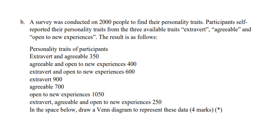 Solved B. A Survey Was Conducted On 2000 People To Find | Chegg.com