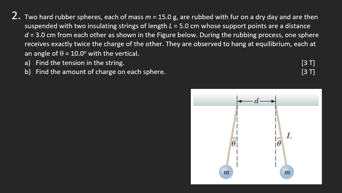 Solved 2. Two hard rubber spheres, each of mass m = 15.0 g,