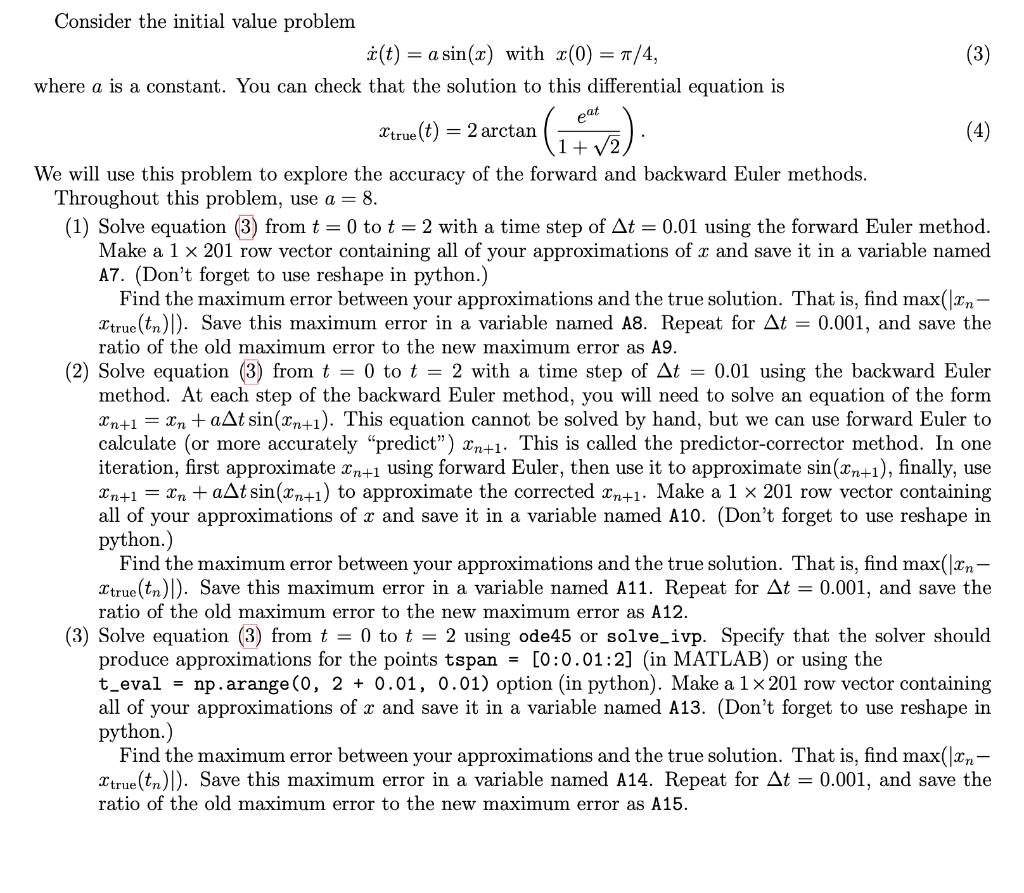 Solved USE Matlab, dont use previous posted answer as it is | Chegg.com
